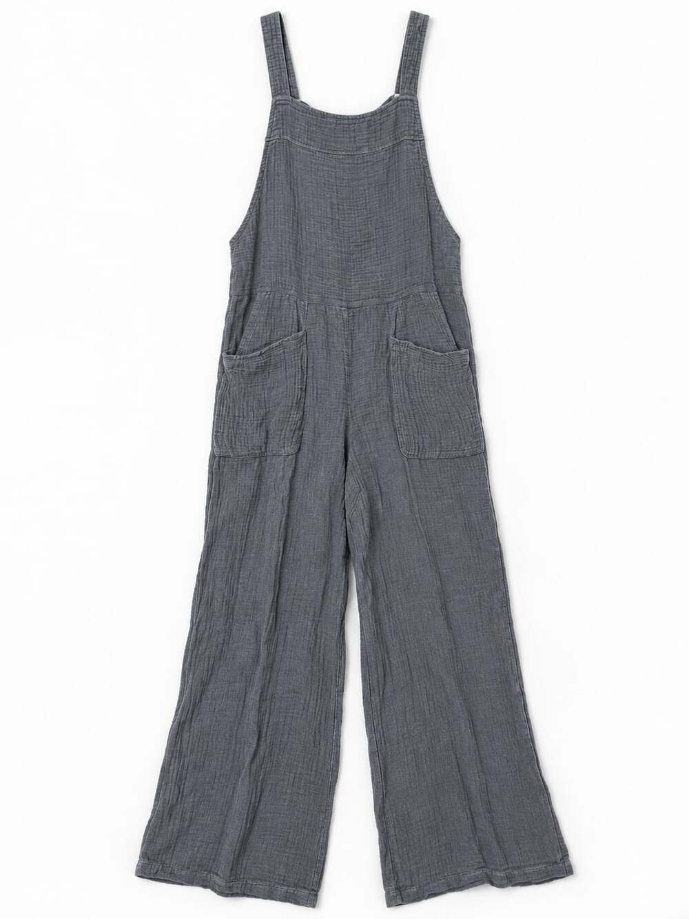 LaBize Grey Wide Leg Jumpsuit with Pockets (z)